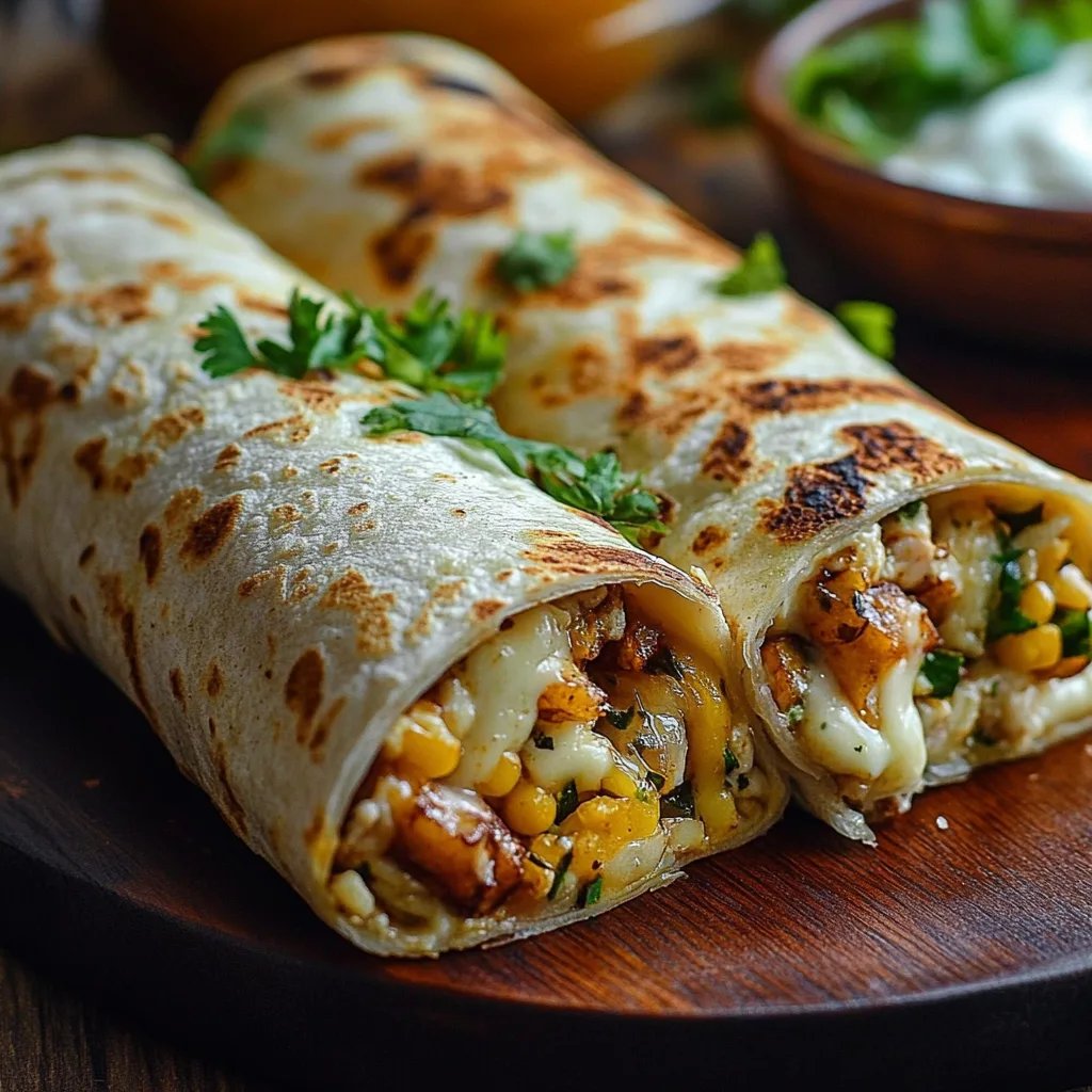 Köstliche Käse-Hühnchen Wraps