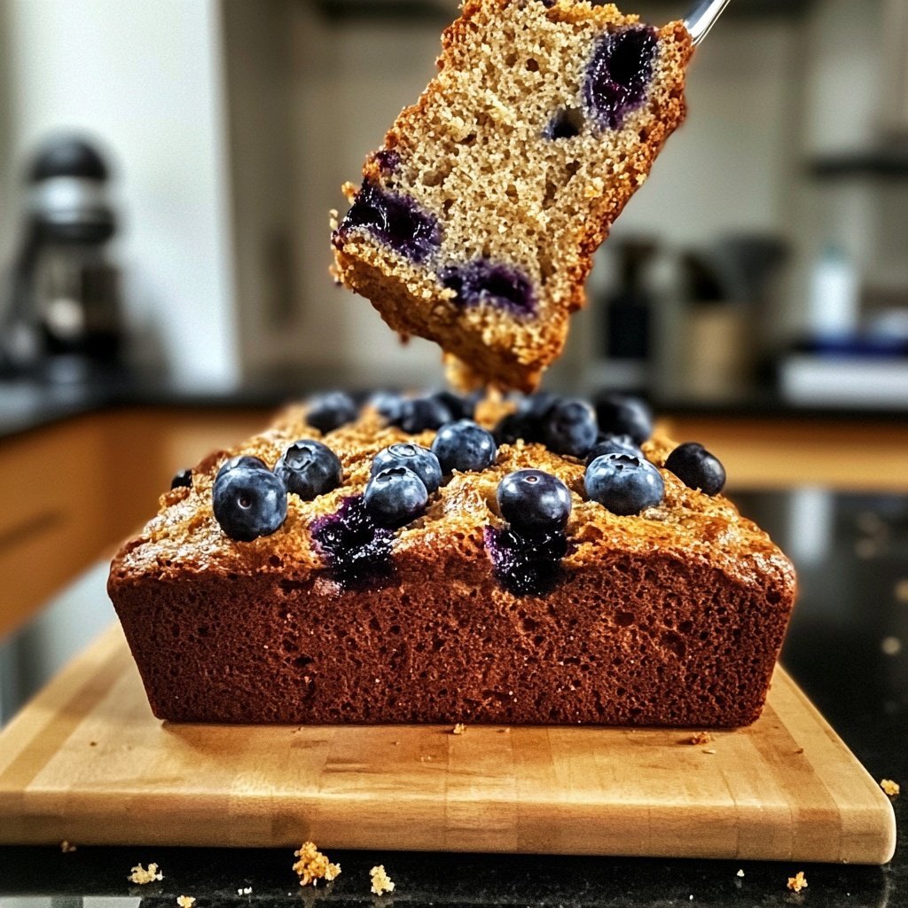 Bananenbrot mit Blaubeeren