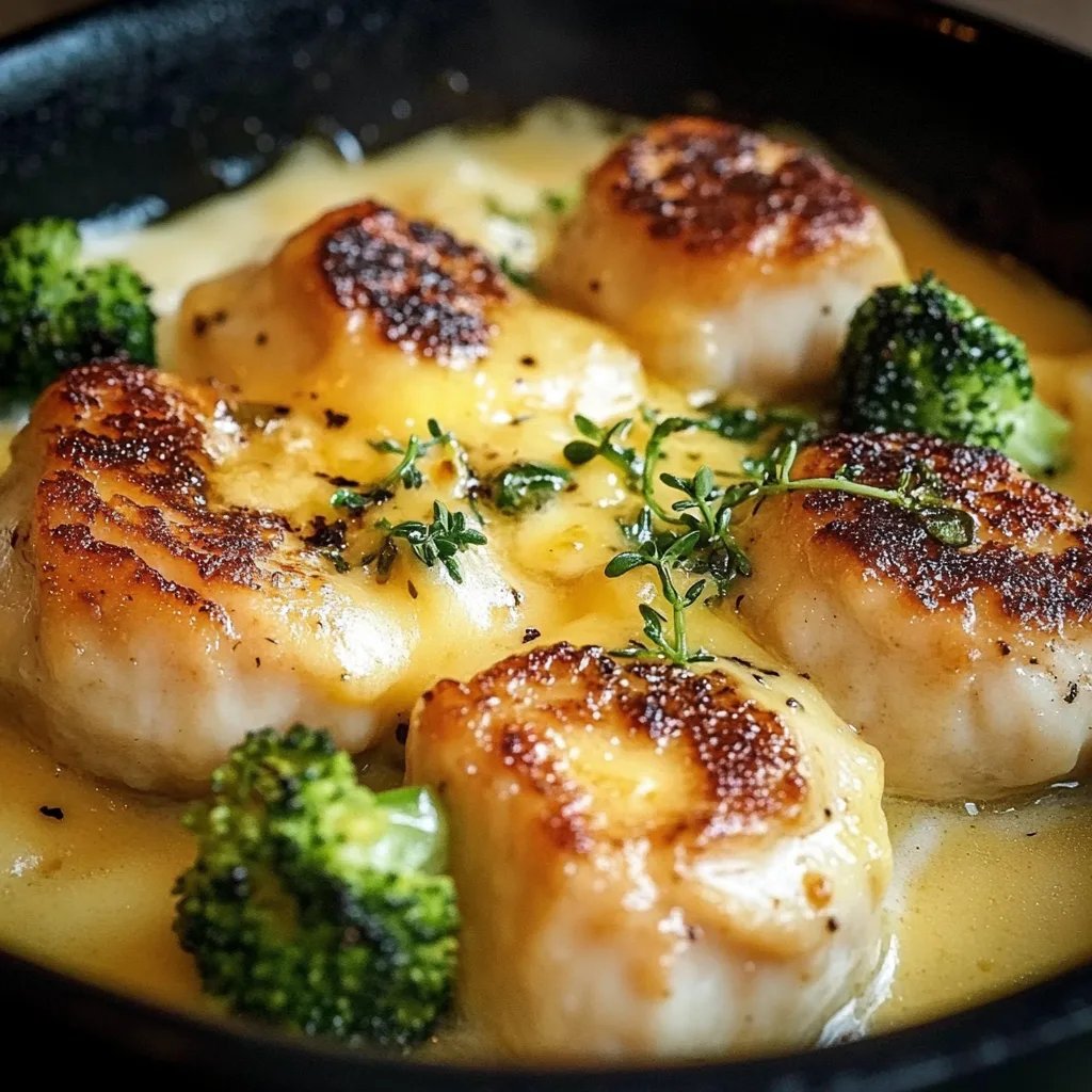 Brokkoli-Hähnchenfilets in cremiger Käsesauce